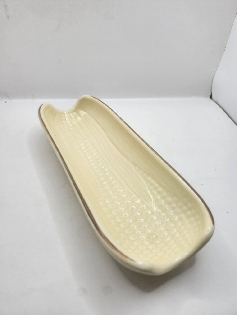 Vintage Pfaltzgraff China Corn Holder in Village Pattern